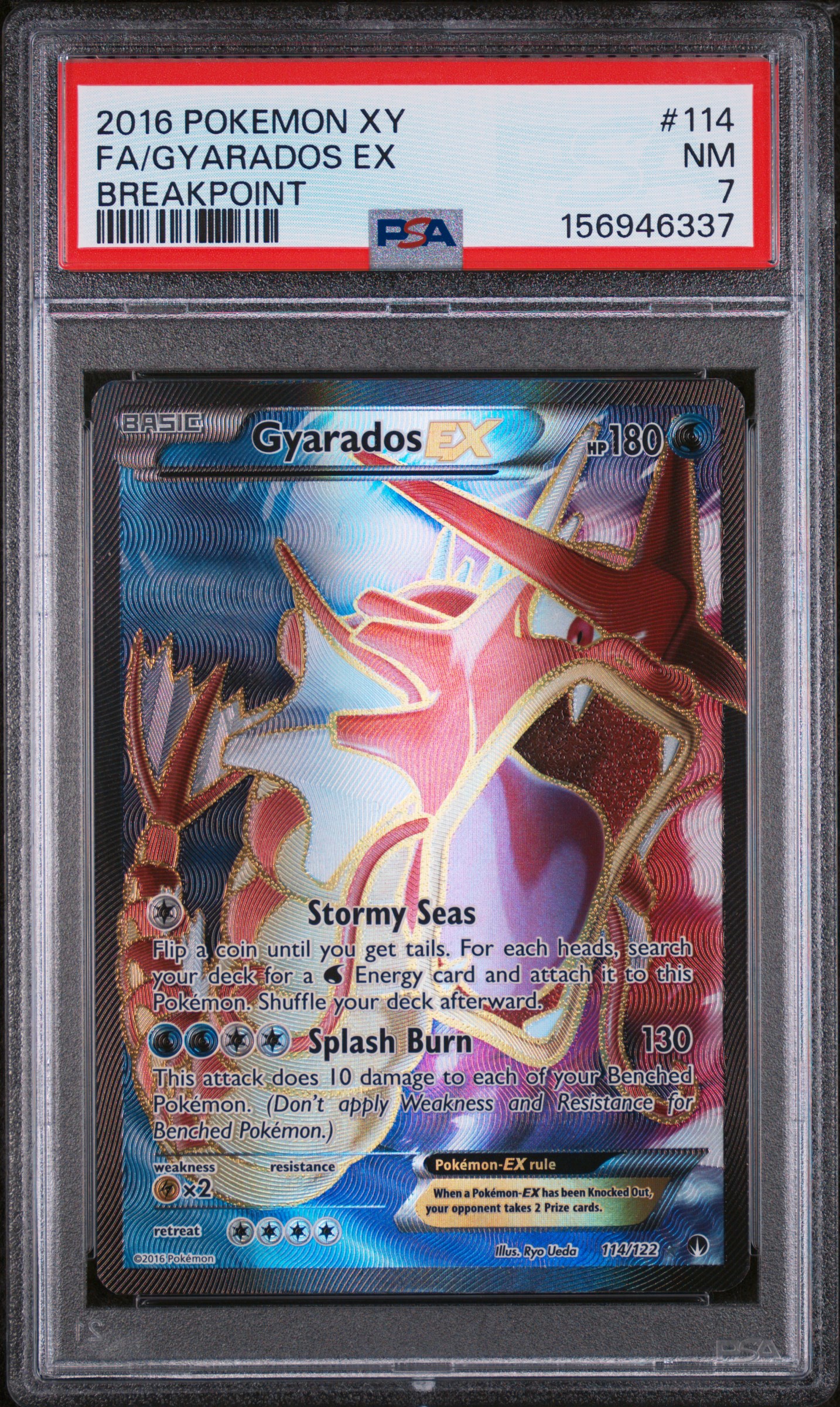 2016 #114 Full Art/Gyarados Ex PSA 7 Xy Breakpoint