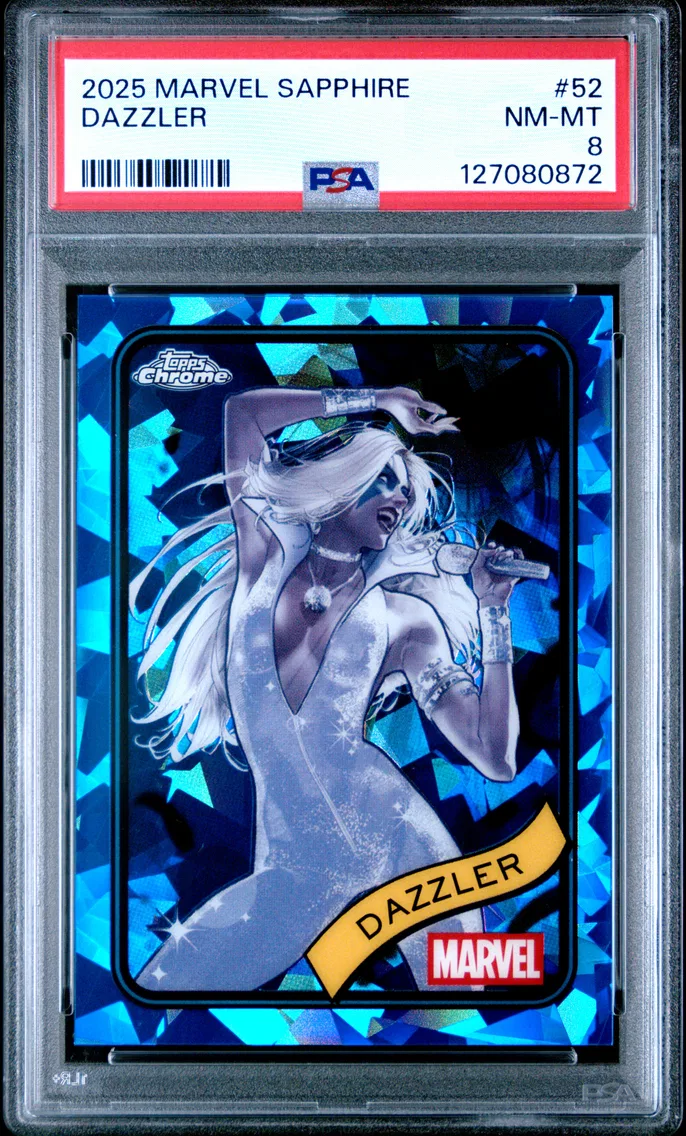 2025 #52 Dazzler PSA 8 Topps Chrome Marvel Sapphire Edition