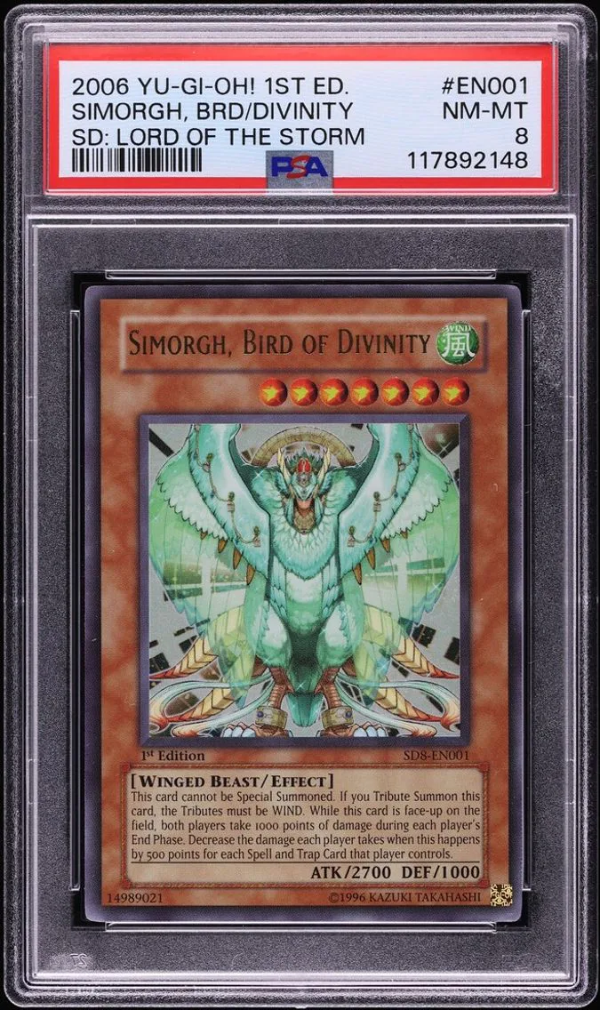 2006 #SD8-EN001 Yu-Gi-Oh! SD LOTS 1st Edition Simorgh, Bird Of Divinity PSA 8 NM-MT