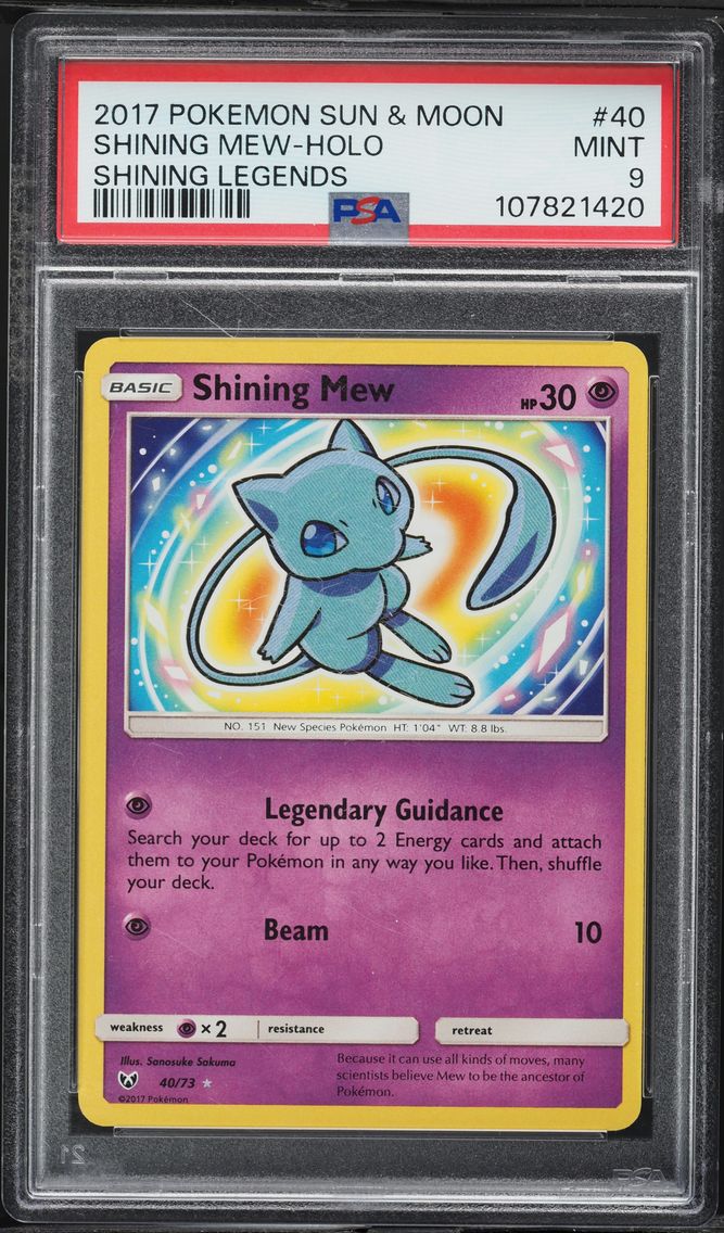 2017 #40 Shining Mew-Holo PSA 9 Sun & Moon Shining Legends Pokemon