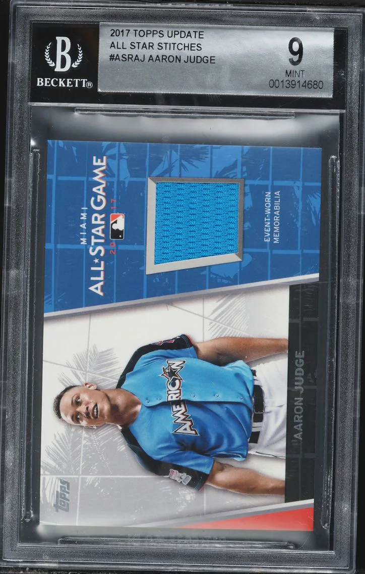 2017 #ASRAJ Aaron Judge BGS 9 Topps Update All Star Stitches Baseball