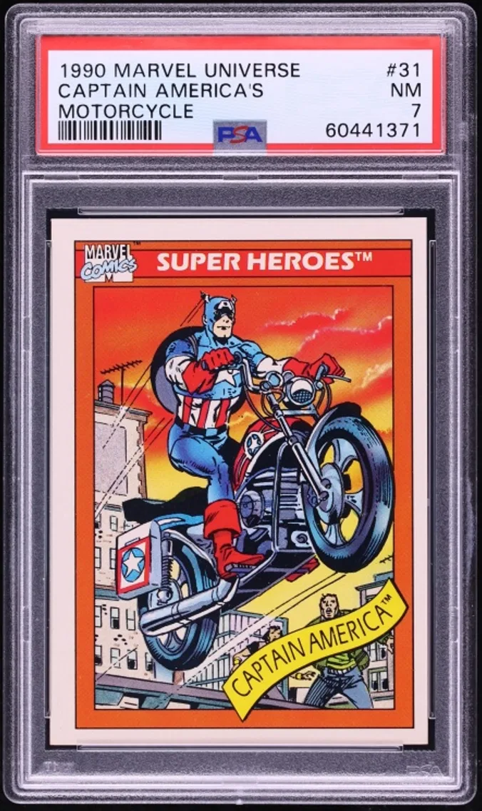 1990 #31 Impel Marvel Universe Captain America's Motorcycle NRMT PSA 7
