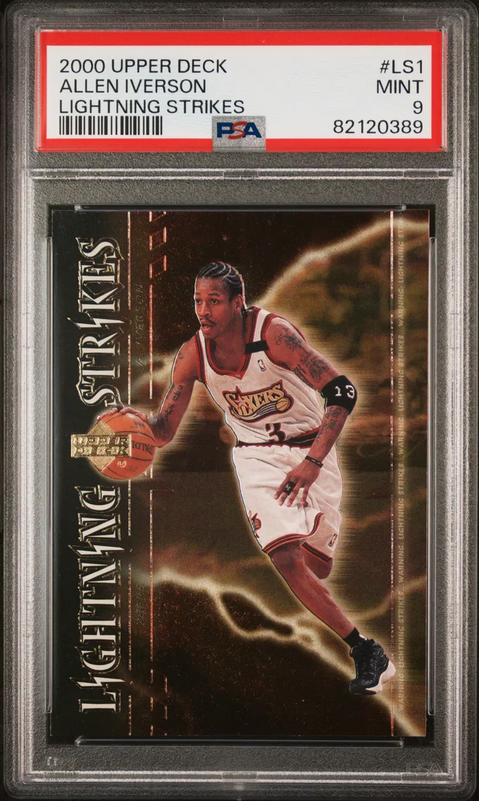 2000 #LS1 Allen Iverson PSA 9 Upper Deck Lightning Strikes