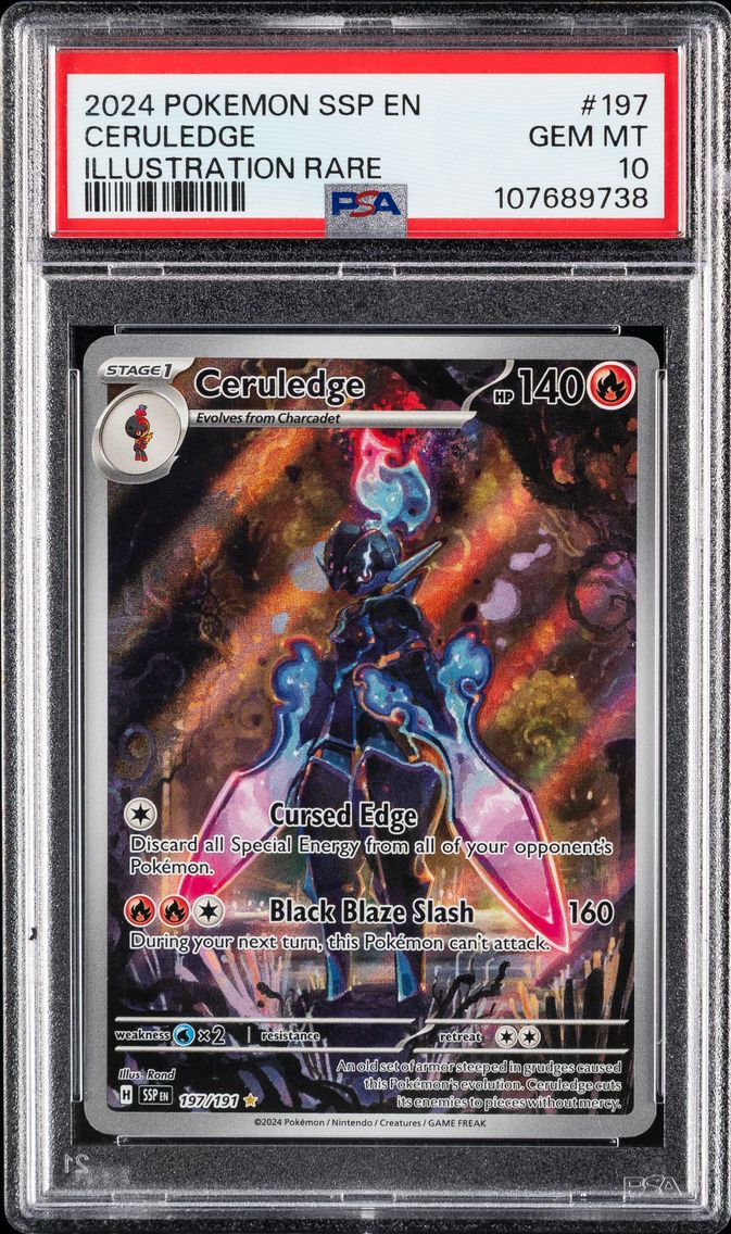 2024 #197 Ceruledge PSA 10 Ssp EN-Surging Sparks Pokemon