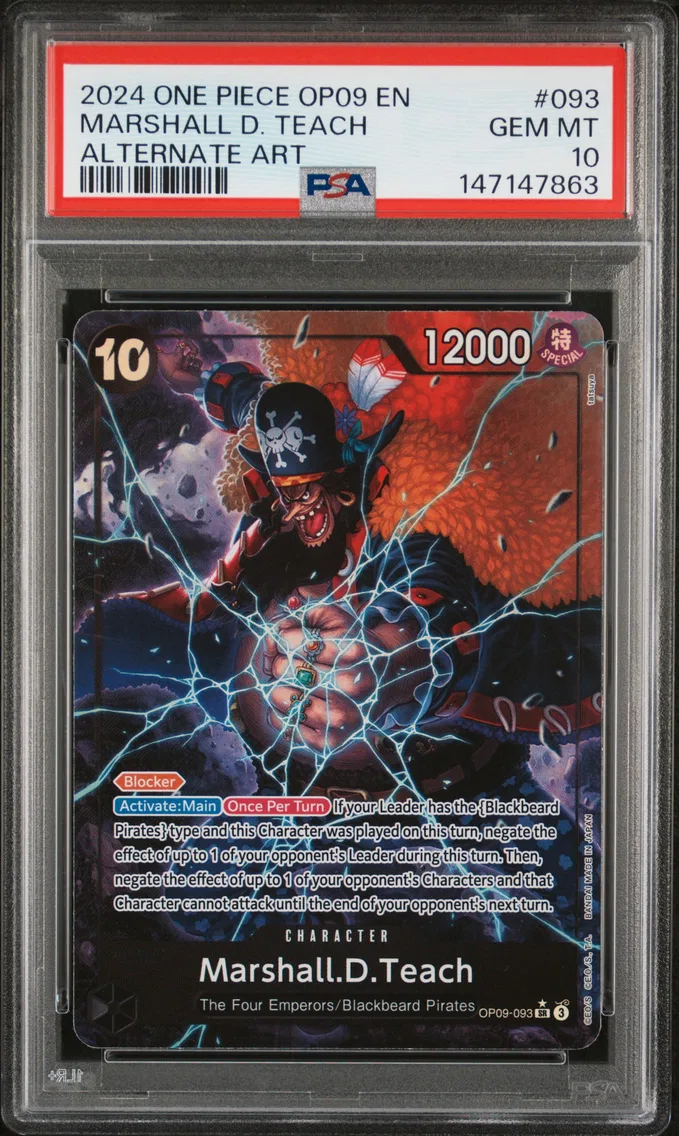 2024 #093 Marshall D. Teach PSA 10 One Piece OP09-Emperors in the New World