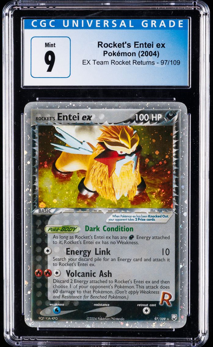 2004 #97 Rocket's Entei ex CGC 9 EX Team Rocket Returns - English Pokemon
