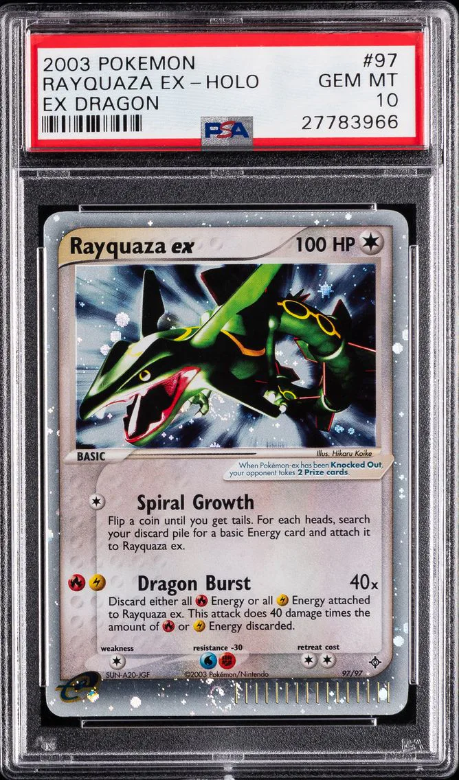 2003 #97 Rayquaza EX-Holo PSA 10 EX Dragon Pokemon