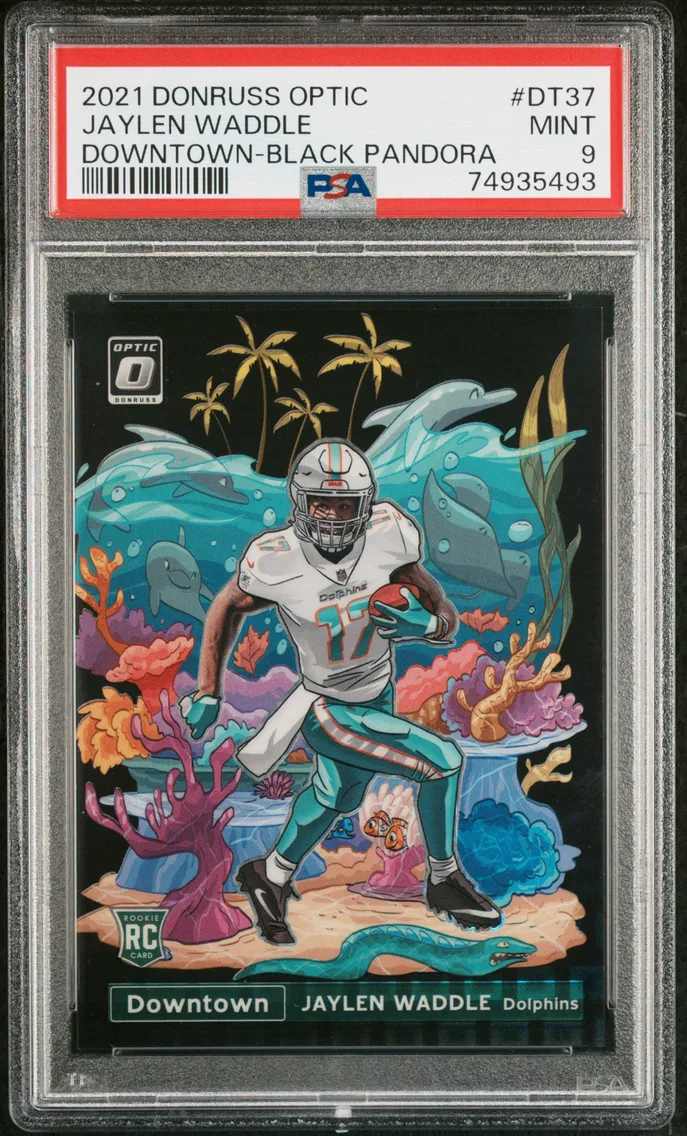 2021 #DT37 Jaylen Waddle PSA 9 Panini Donruss Optic Downtown