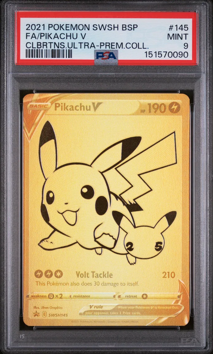 2021 Pokemon Swsh Black Star Promo Full Art/Pikachu V Swsh Black Star Promo #145 PSA 9