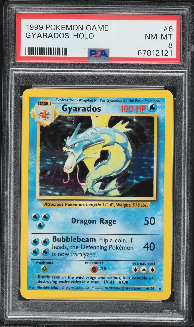 1999 #6 Gyarados-Holo PSA 8 Game Pokemon