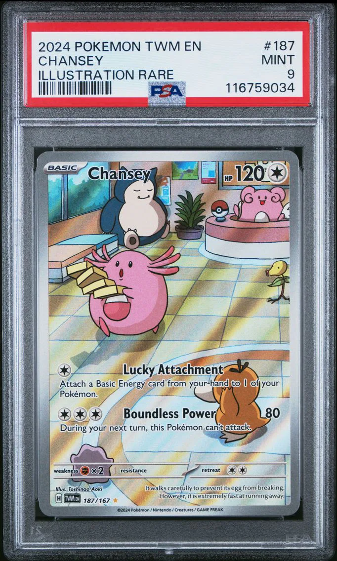 2024 #187 Chansey PSA 9 Twm EN-Twilight Masquerade Pokemon