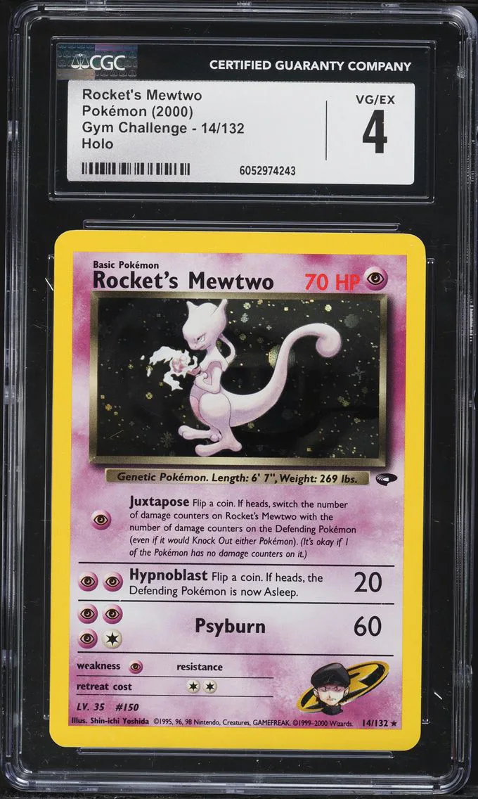 2000 Gym Challenge - Unlimited - English Rocket's Mewtwo CGC Gym Challenge #14 CGC 4