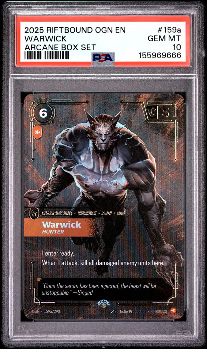 2025 #159a Warwick - Hunter PSA 10 Riftbound: League of Legends Ogn-Origins
