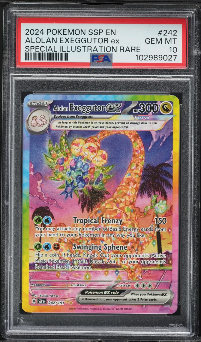 2024 #242 Alolan Exeggutor EX PSA 10 Ssp EN-Surging Sparks Pokemon