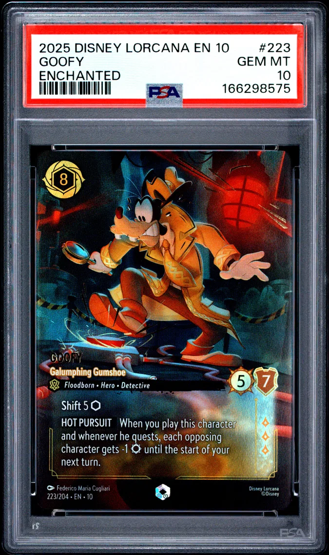 2025 #223 Goofy - Galumphing Gumshoe PSA 10 Disney Lorcana EN 10-Whispers in the Well