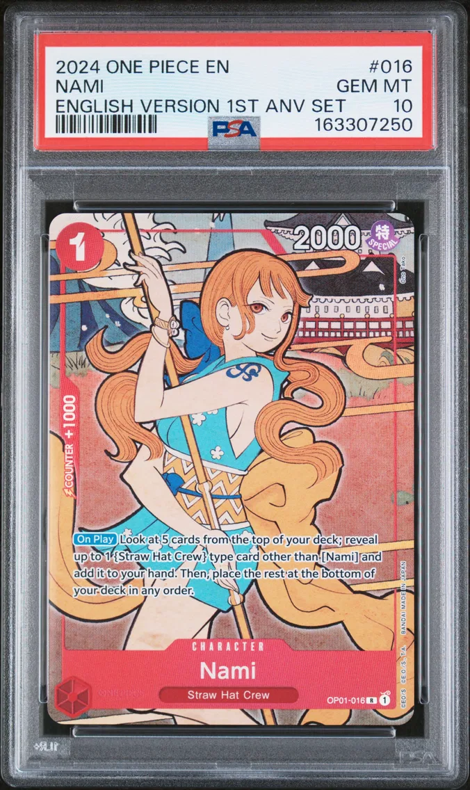 2024 #016 Nami PSA 10 One Piece English Version 1st Anniversary Set