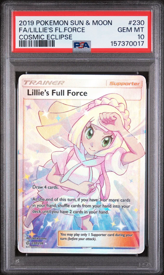 2019 #230 Full Art/Lillie's Full Force PSA 10 Sun & Moon Cosmic Eclipse