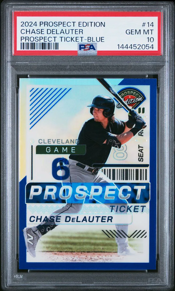2024 #14 Chase Delauter PSA 10 Panini Prospect Edition Prospect Ticket