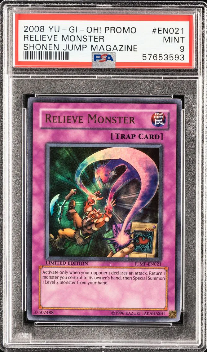 2008 YU-GI-OH PROMO SHONEN JUMP MAGAZINE LIMITED EDITION RELIEVE MONSTER JUMP-EN021 PSA 9