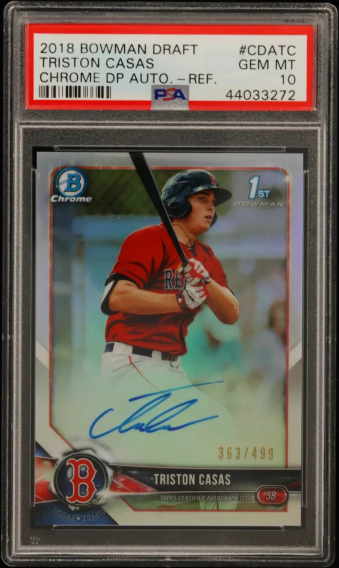 2018 #CDATC Triston Casas PSA 10 Bowman Draft Chrome Draft Picks Autographs