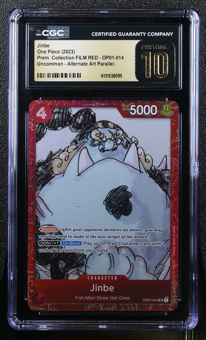 2023 #OP01-014 Jinbe CGC 10 Pristine Premium Collection FILM RED (Foil) - English