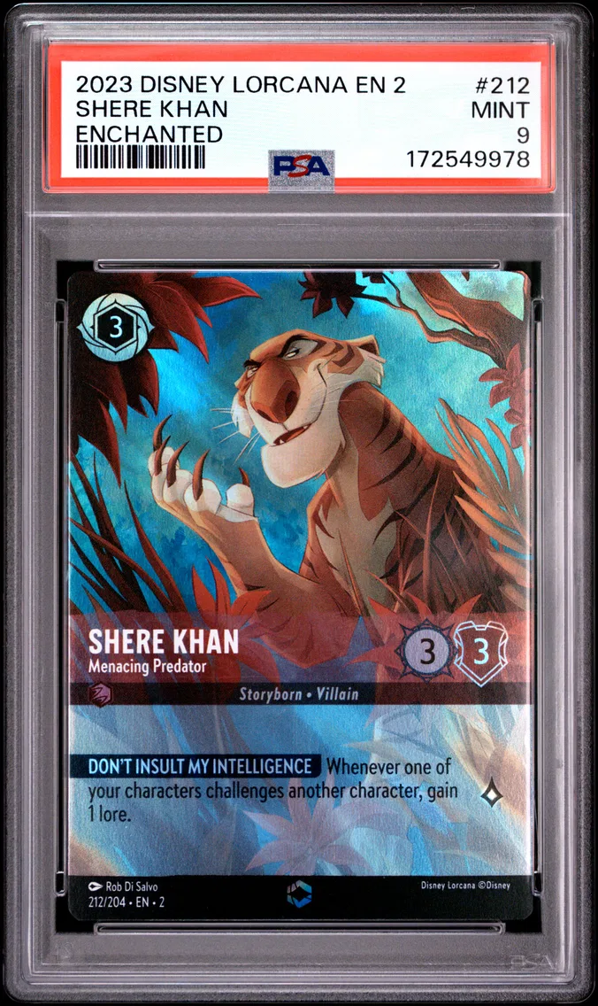 2023 #212 Shere Khan - Menacing Predator PSA 9 Disney Lorcana EN 2-Rise of the Floodborn
