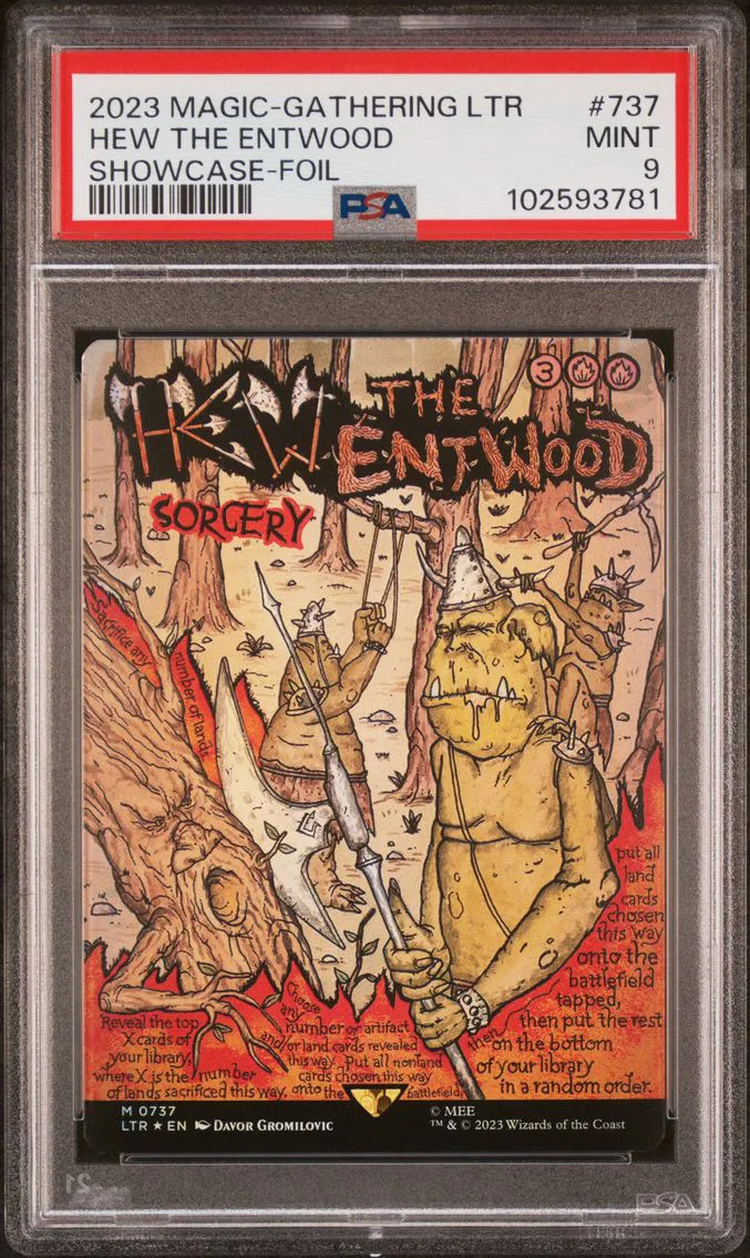 2023 #737 Hew the Entwood PSA 9 the Lord of the Rings: Tales of Middle-Earth Magic the Gathering