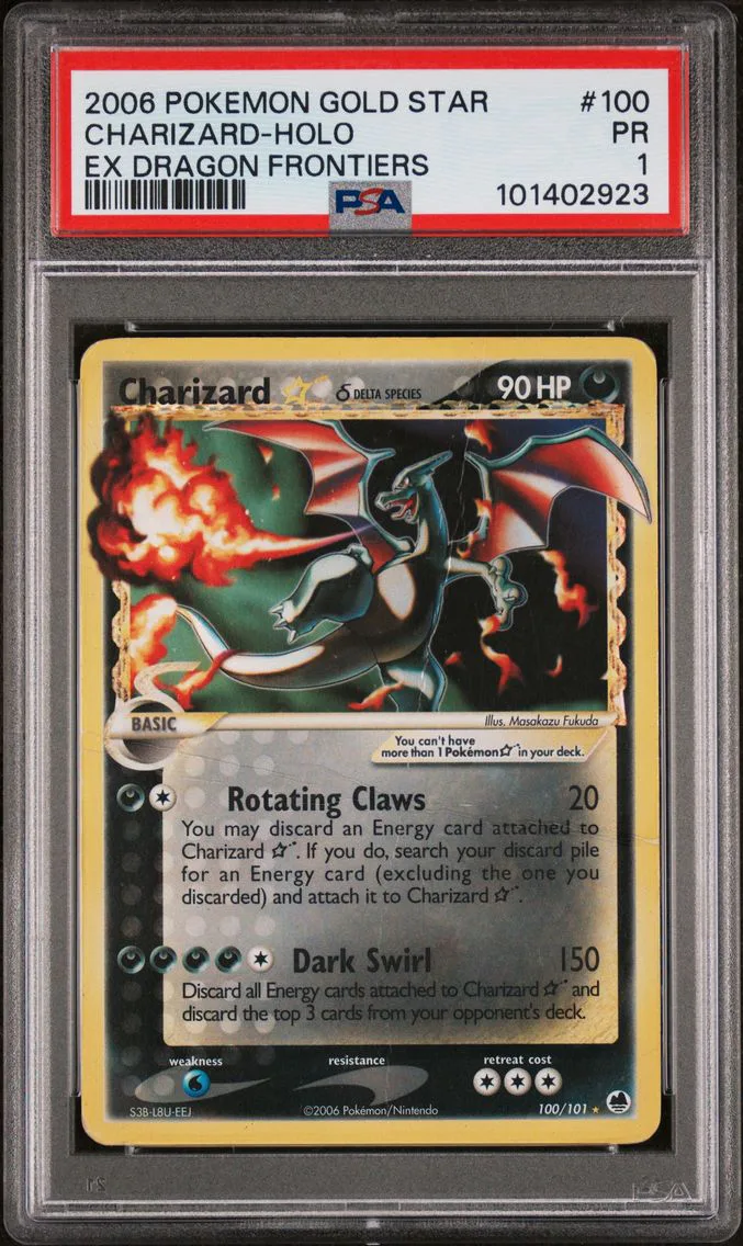 2006 #100 Charizard-Holo PSA 1 EX Dragon Frontiers Pokemon