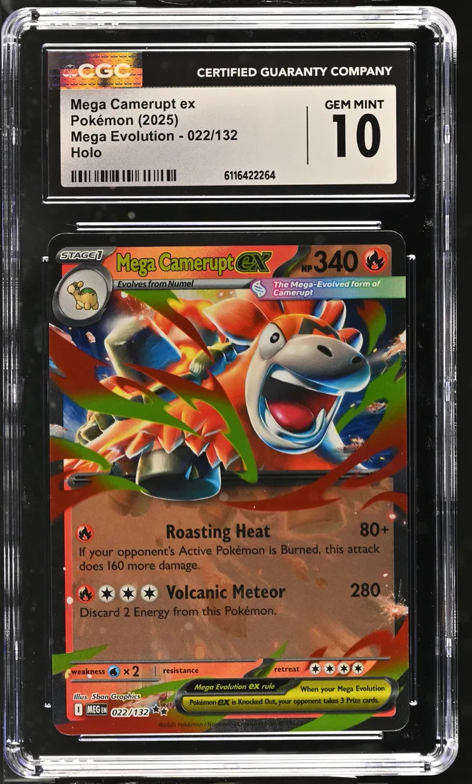 2025 #022 Mega Camerupt ex CGC 10 Mega Evolution - MEG EN - English