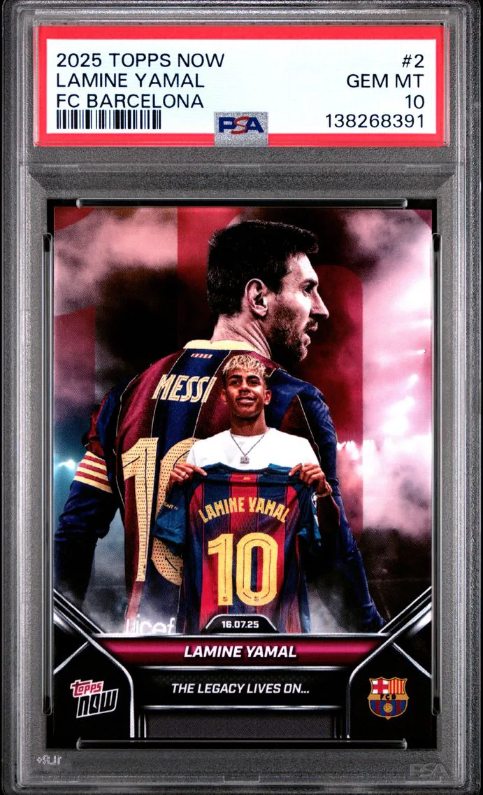 2025 #2 Lamine Yamal PSA 10 Topps Now FC Barcelona