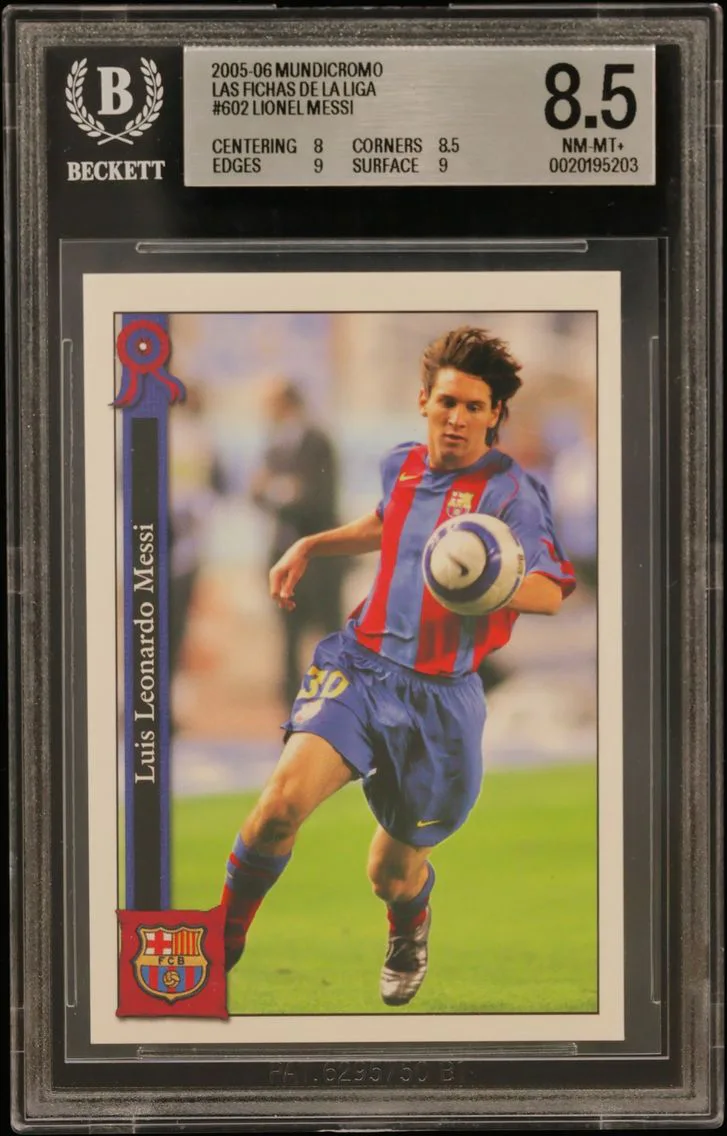2005 #602 Lionel Messi BGS 8.5 Mundicromo Las Fichas de La Liga