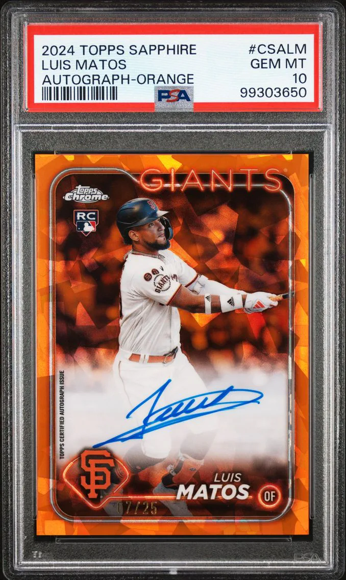 2024 #CSALM Luis Matos PSA 10 Topps Chrome Sapphire Chrome Sapphire Autographs
