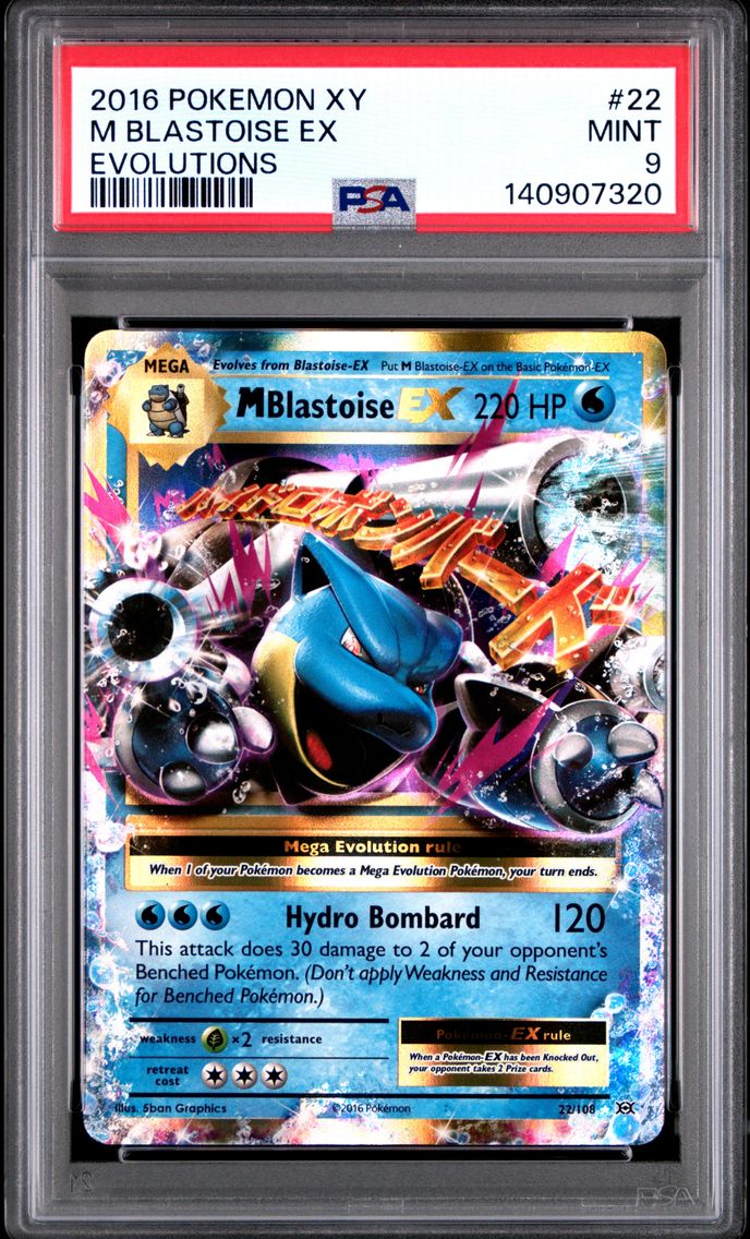 2016 #22 M Blastoise EX PSA 9 XY Evolutions Pokemon