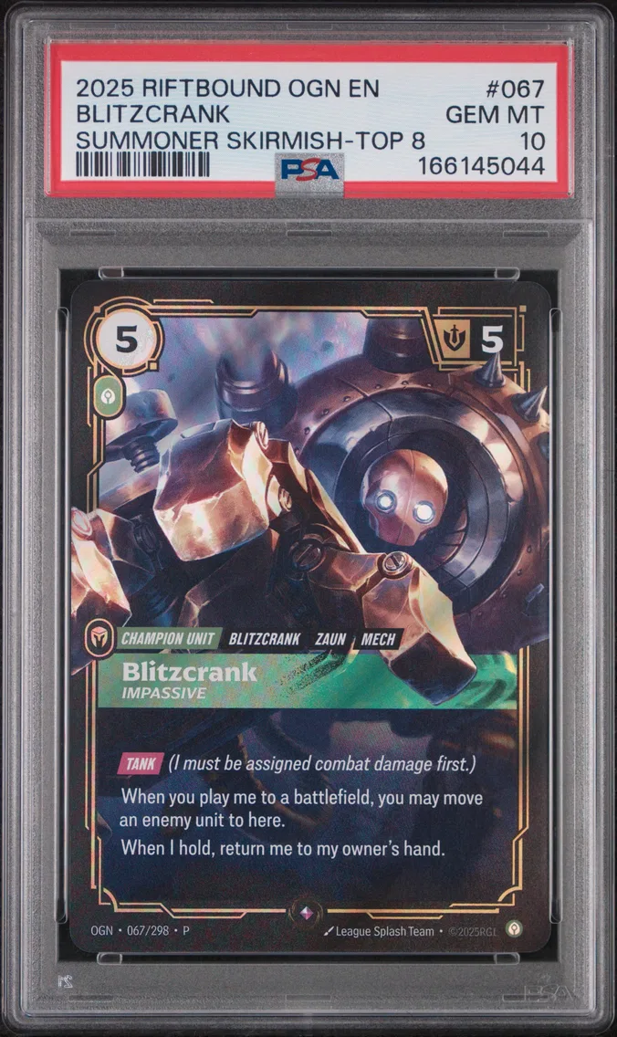 2025 #067 Blitzcrank - Impassive PSA 10 Riftbound: League of Legends Ogn-Origins