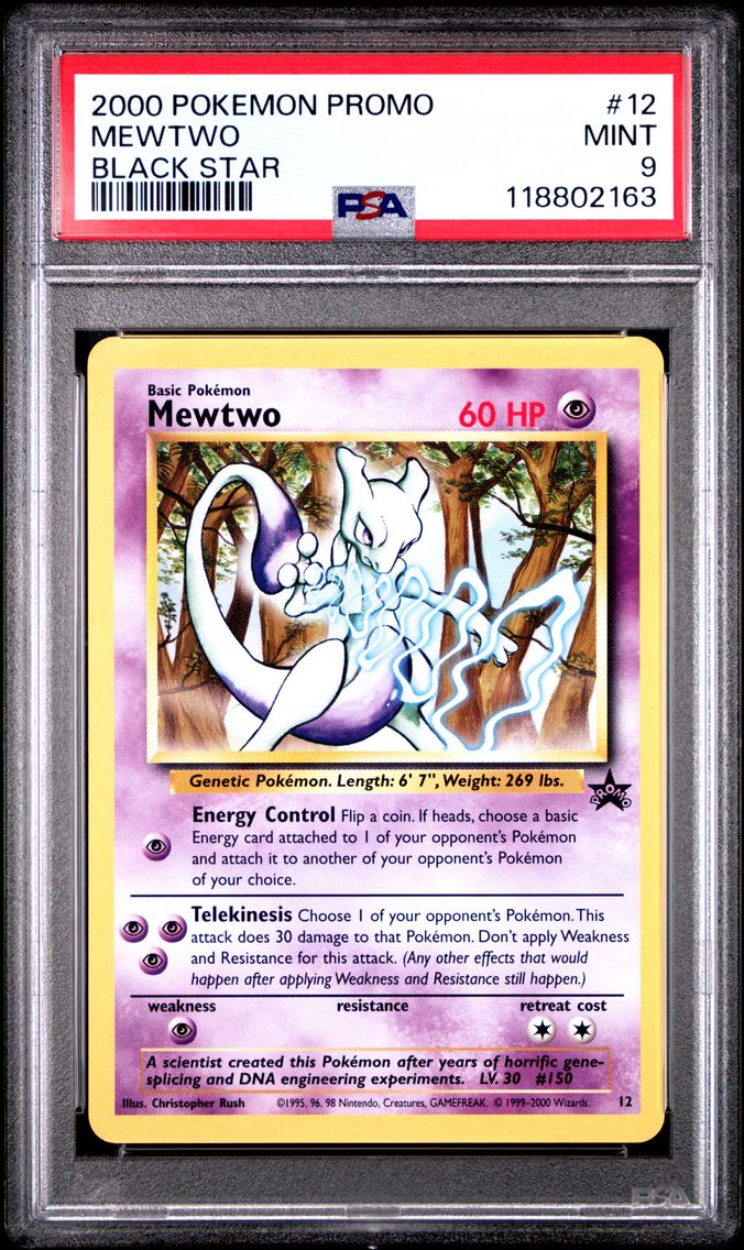 2000 #12 Mewtwo PSA 9 Promo Blac