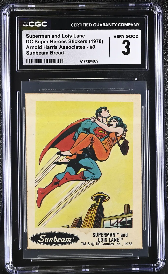 1978 #9 Superman and Lois Lane CGC 3 DC Super Heroes Stickers (1978) - English