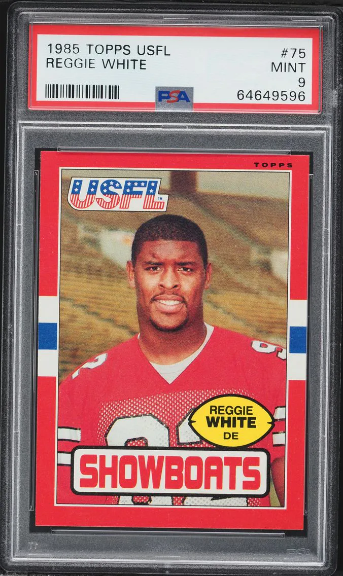 1985 #75 Reggie White PSA 9 Topps USFL Football