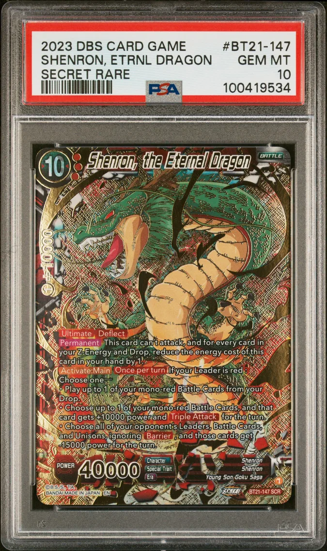 2023 #BT21-147 Shenron, the Eternal Dragon PSA 10 Dragon Ball Super Card Game Series 21 Wild Resurgence