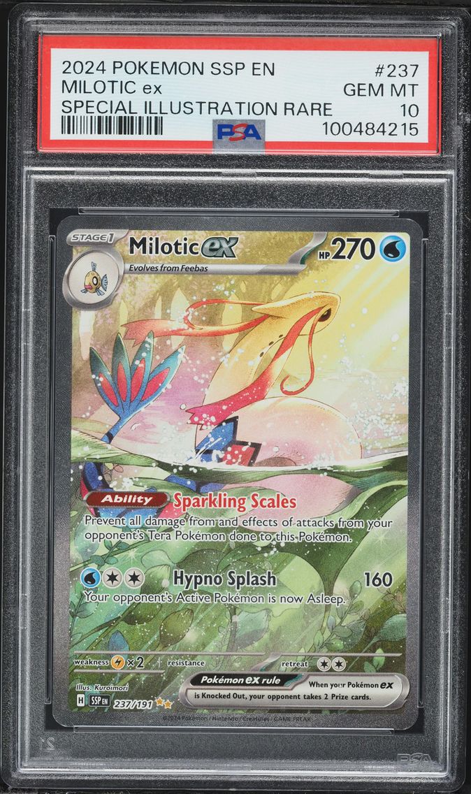 2024 #237 Milotic EX PSA 10 Ssp EN-Surging Sparks Pokemon