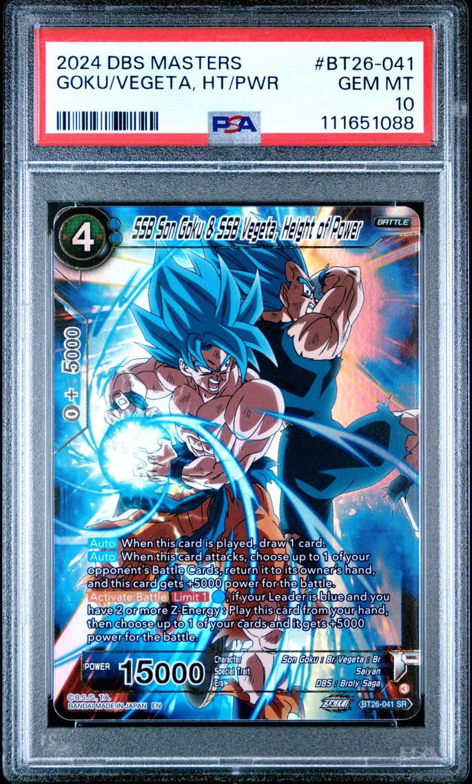2024 #BT26-041 SSB Son Goku & SSB Vegeta, Height of Power PSA 10 Dragon Ball Super Card Game Masters Series 26 Ultimate Advent