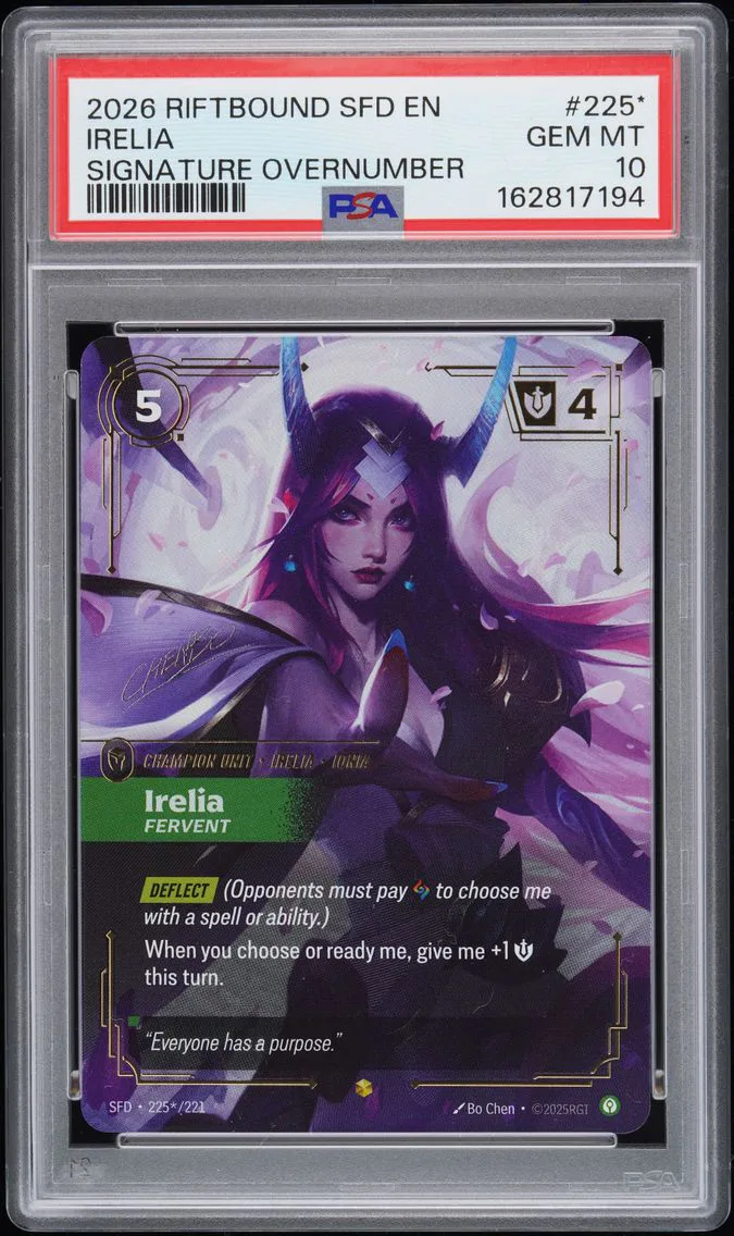 2026 #225* Irelia - Fervent PSA 10 Riftbound: League of Legends Sfd-Spiritforged