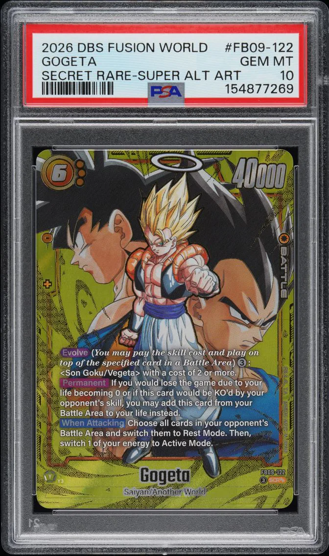 2026 #FB09-122 Gogeta PSA 10 Dragon Ball Super Card Game Fusion World Dual Evolution