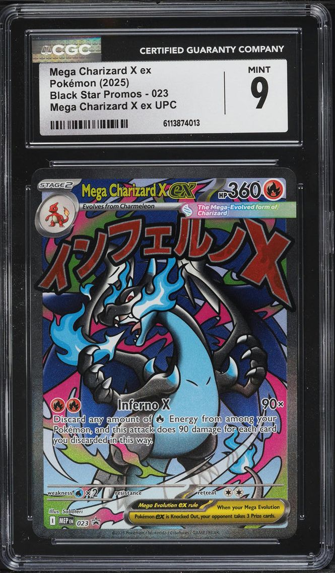 2025 Pokemon Mega Evolution Promo Ultra Premium Full Art Mega Charizard X EX #23 CGC 9 MINT
