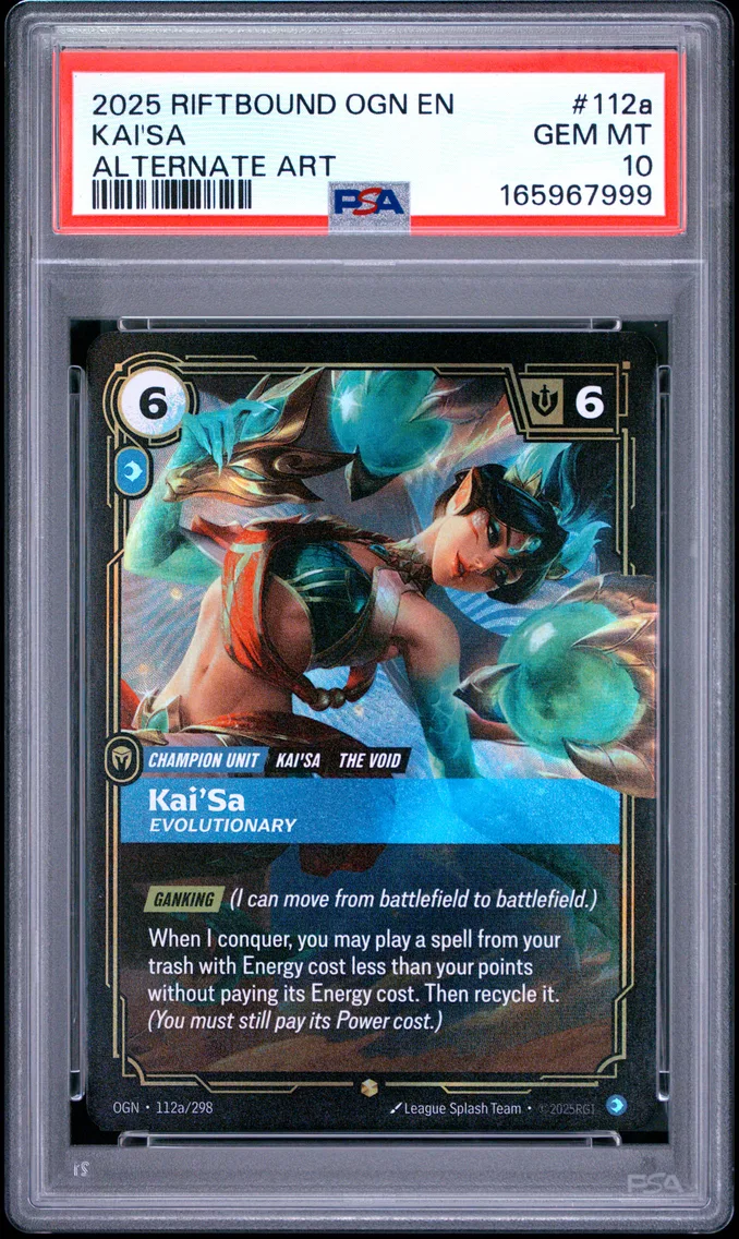 2025 #112a Kai'SA - Evolutionary PSA 10 Riftbound: League of Legends Ogn-Origins