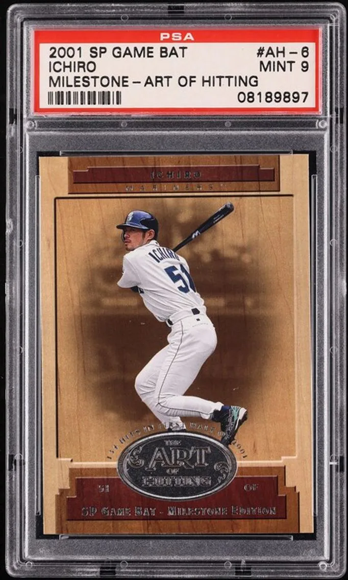 2001 SP Game Bat Milestone Art Of Hitting Ichiro Suzuki ROOKIE #AH-6 PSA 9 MINT