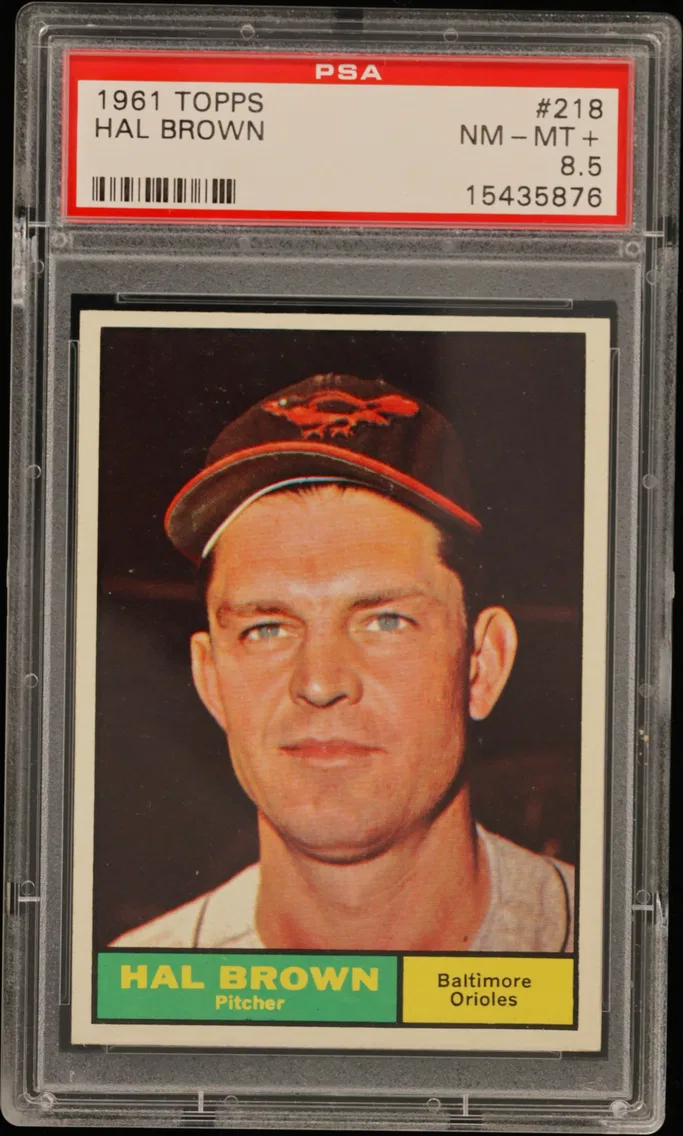 1961 #218 HAL BROWN PSA 8.5 Topps