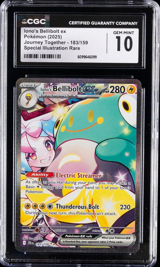 2025 #183 Iono's Bellibolt EX CGC 10 Jtg EN-Journey Together Pokemon