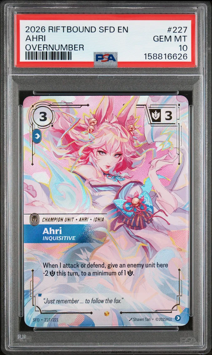 2026 #227 Ahri - Inquisitive PSA 10 Riftbound: League of Legends Sfd-Spiritforged