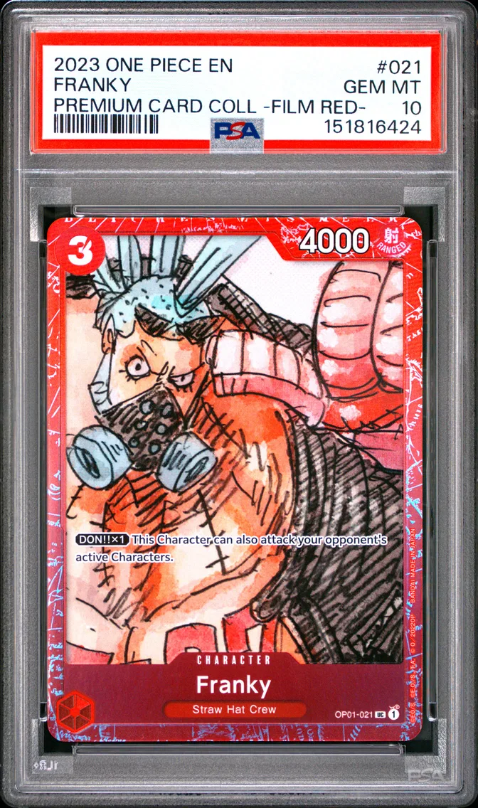2023 #021 Franky PSA 10 One Piece Premium Card Collection -One Piece Film Red-