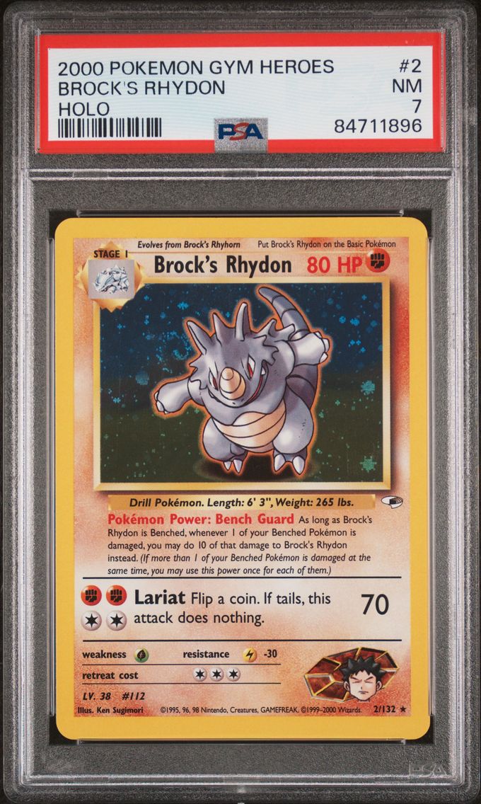 2000 #2 Brock's Rhydon PSA 7 Gym Heroes